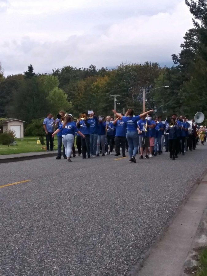 The parade marched down the streets of Lyman ringing in the new school year. 