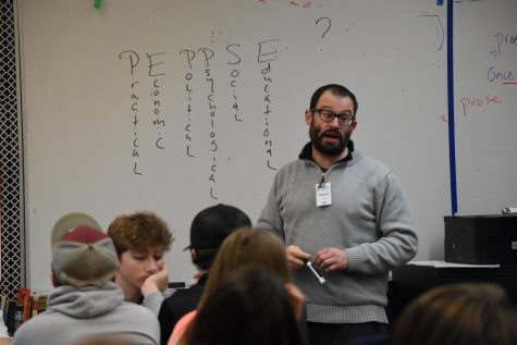 Poet Jefferey Morgan visits a tenth grade classroom to share the art of poetry. He teaches through the Skagit River Poetry Foundation’s Poets in the Schools program.