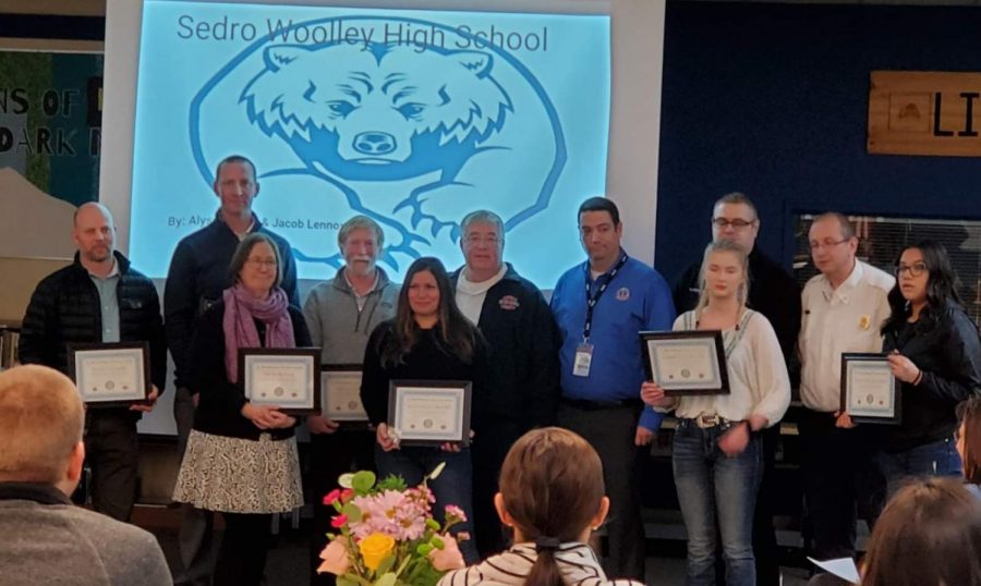 Sedro-Woolley High School’s Code Blue Team recived awards after their response to aiding a fellow staff member who had gone into  cardiac arrest. Courtesy of The City of Sedro-Woolley’s Facebook Page.
