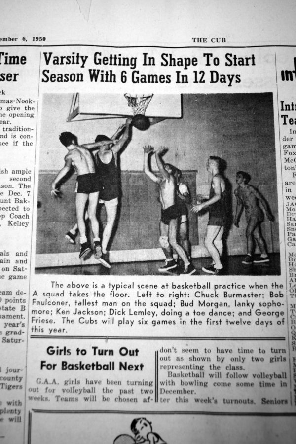 Newspaper clipping from the Dec. 6, 1950 issue of The Cub