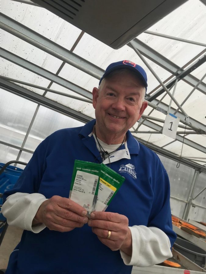 Sedro-Woolley High School Agriculture expert Wayne Ramsey understands the importance of localy grown food. Stacks of seed packets reside in the high school’s green house. Photo by Madisun Tobisch.