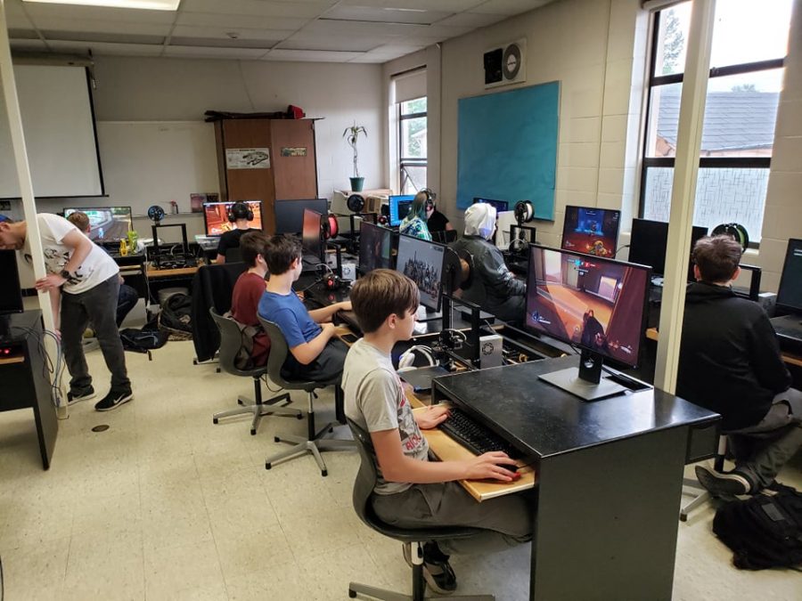 SWHS Gaming club students gather for the last event of the year. 
