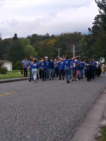 The parade marched down the streets of Lyman ringing in the new school year. 