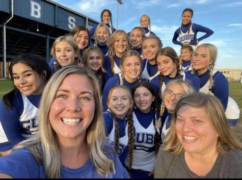 SWHS cheerleaders pose for a selfie before a football game on September 24.