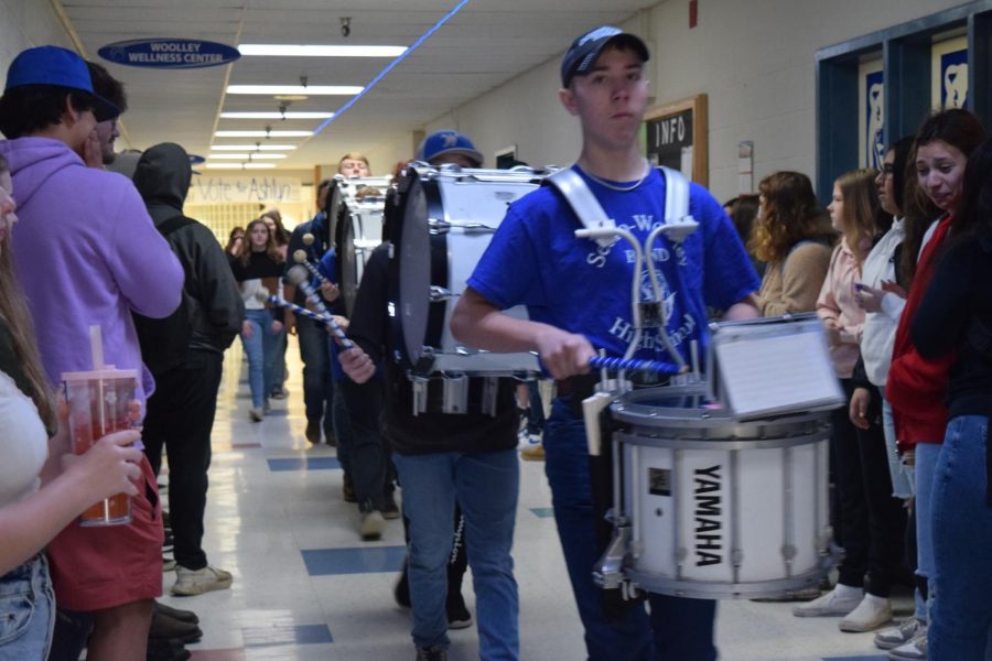 The SWHS Drum line sends off the Nursery and Landscape team on Thursday, March 24. 