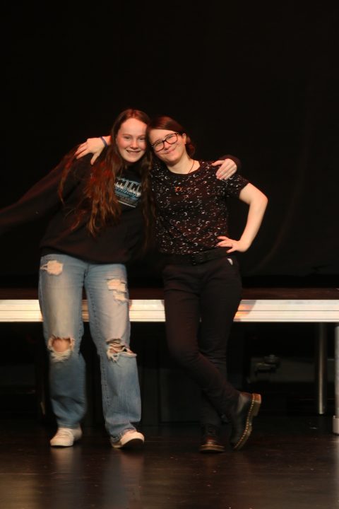 Laurence Bedwell and Samantha Frasier at Cinderella play practice