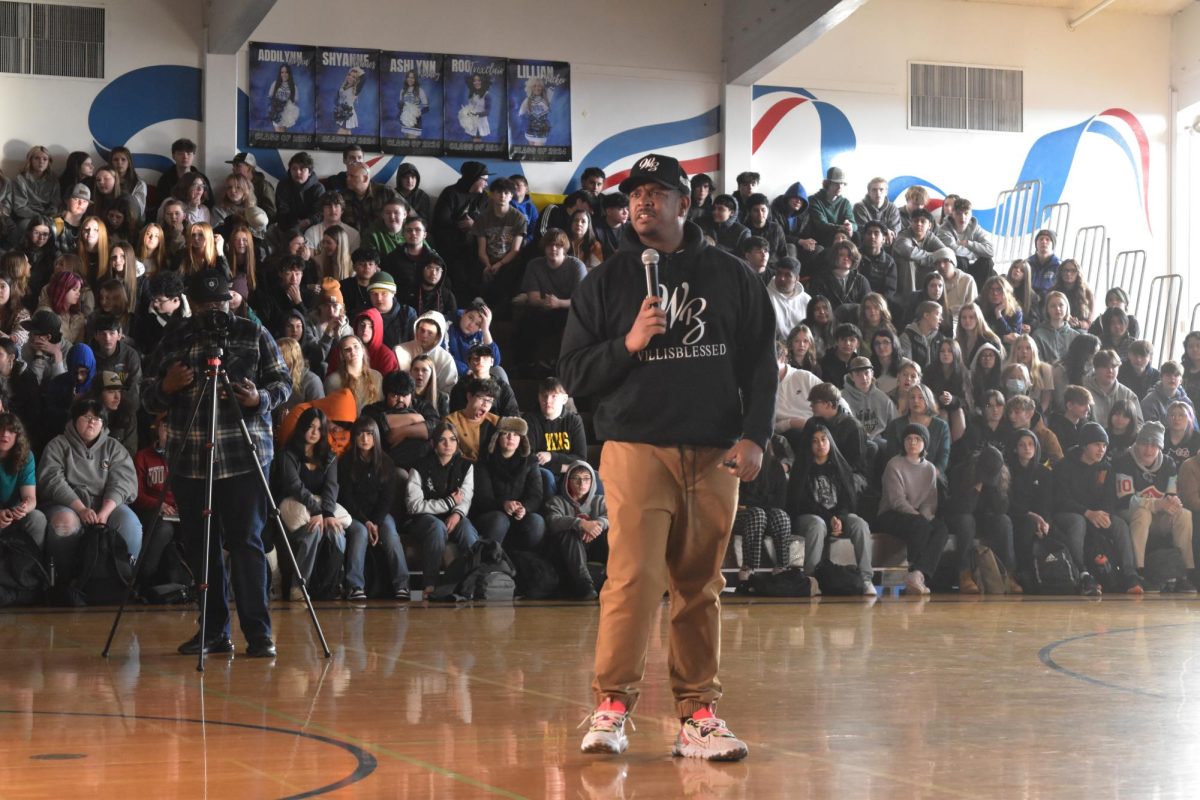 William Winfield inspires students with a story from his childhood at the Martin Luther King Assembly  on January 16