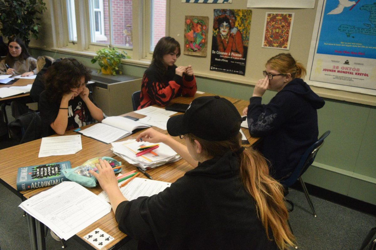 Students doing DGP in Anna Ferdinand's 10th grade English class