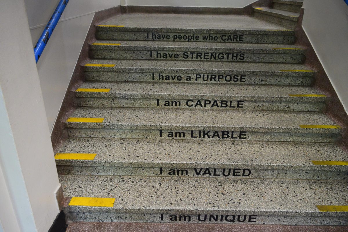 Stairway at SWHS near Pillar Entrance