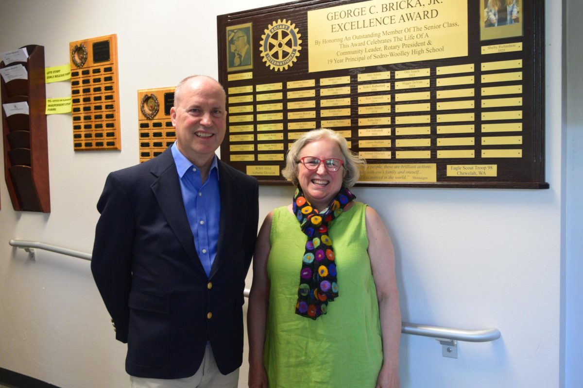 Robert Slabodnik and Ellie Slabodnik at retirement celebration.